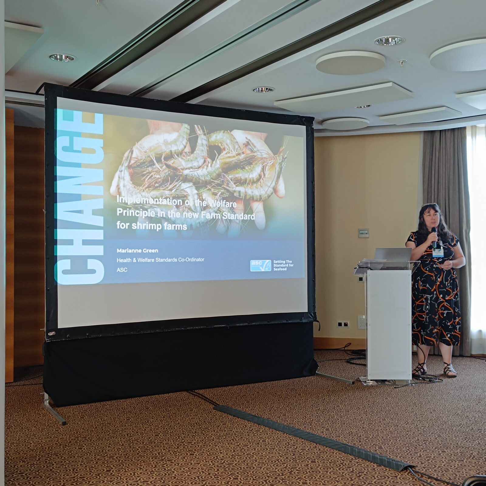 Marianne Green presenting